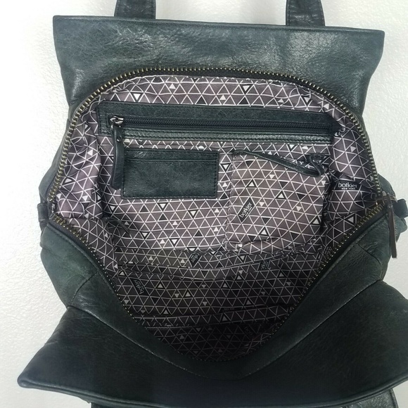 Botkier Trigger Leather Studded Chevron Handbag Black White - Picture 5 of 6